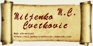 Miljenko Cvetković vizit kartica